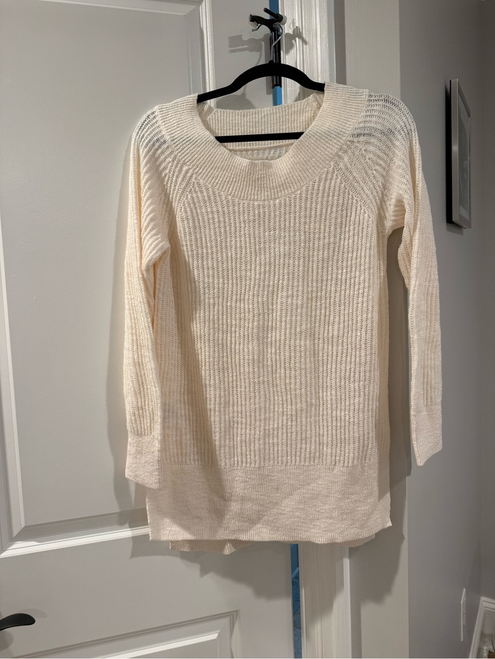 Lou & Grey Cream Ribbed Tunic Sweater